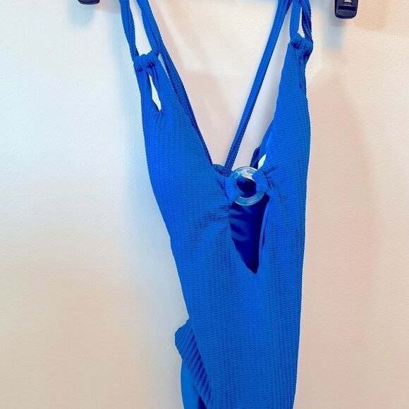 BECCA Women's Line in the Sand One-Piece Swimsuit Blue L swimwear - Picture 6 of 16